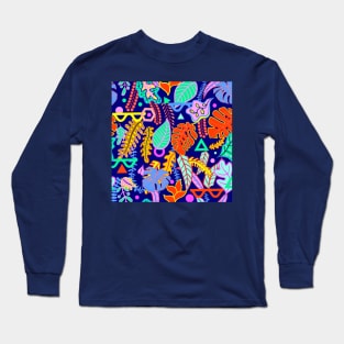 Tropical vibrant leaves Long Sleeve T-Shirt